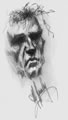 Michael Hensley Drawings, Human Head P & Ink 11